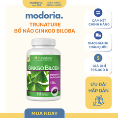 Viên uống Ginkgo Biloba Trunature 120mg - Hỗ trợ tuần hoàn máu não và bổ sung trí nhớ - 340 viên Mỹ