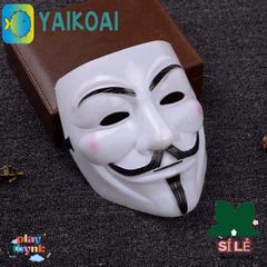 Mặt Nạ V for Vendetta - Phụ Kiện Halloween Độc Đáo cho Tín Đồ Hacker, Tiệc Tùng và Trang Trí Thú Vị