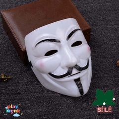 Mặt Nạ V for Vendetta - Phụ Kiện Halloween Độc Đáo cho Tín Đồ Hacker, Tiệc Tùng và Trang Trí Thú Vị