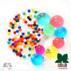 Hạt nhựa trong suốt hồng trắng - Nguyên liệu làm slime, trang trí cây xanh, tạo không gian sống đẹp và sạch sẽ