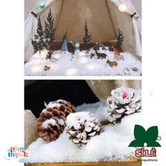 Bột Tuyết Nhân Tạo Trang Trí Giáng Sinh 100G - Tuyết Giả An Toàn, Trang Trí Cây Thông Noel, Quầy Mua Sắm