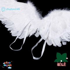 Cánh Thiên Thần Trắng Cho Trẻ Em - Phụ Kiện Sinh Nhật, Halloween, Cosplay Lông Vũ Nhẹ, Đeo Vai Tiện Lợi