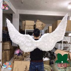 Cánh Thiên Thần Trắng & Cánh Ác Quỷ Đen Cosplay Khổng Lồ 160x90CM - Phụ Kiện Hóa Trang Độc Đáo cho Dịp Lễ Halloween
