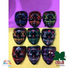 Mặt Nạ Halloween Led Dạ Quang 8 Màu Sắc, Phát Sáng, Chất Liệu PVC An Toàn, Thích Hợp Tiệc Hóa Trang, Quà Tặng Thú Vị