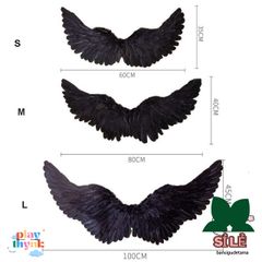 Cánh Thiên Thần Lông Vũ Trắng Đen - Phụ Kiện Cosplay Halloween, Đạo Cụ Chụp Ảnh, Dây Buộc Tóc và Đũa Phép Ma Thuật