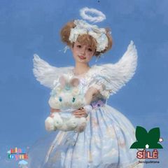 Cánh Thiên Thần Lông Vũ Trắng Đen - Phụ Kiện Cosplay Halloween, Đạo Cụ Chụp Ảnh, Dây Buộc Tóc và Đũa Phép Ma Thuật