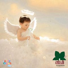 Cánh Thiên Thần Lông Vũ Trắng Đen - Phụ Kiện Cosplay Halloween, Đạo Cụ Chụp Ảnh, Dây Buộc Tóc và Đũa Phép Ma Thuật