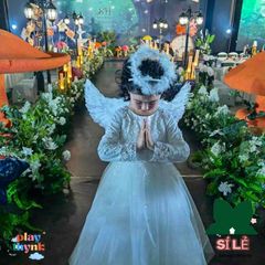 Cánh Thiên Thần Lông Vũ Trắng Đen - Phụ Kiện Cosplay Halloween, Đạo Cụ Chụp Ảnh, Dây Buộc Tóc và Đũa Phép Ma Thuật