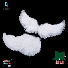 Cánh Thiên Thần Trắng Cho Bé - Đồ Trang Trí Sinh Nhật & Halloween - Lông Vũ Nhẹ, Dây Chun Đeo Vai, Hoàn Hảo Cho Bất Kỳ Dịp Lễ
