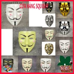 Mặt Nạ Hacker Vendetta - Phụ Kiện Cosplay dành Cho Halloween và Biểu Diễn Sân Khấu - Chất Liệu Nhựa PVC Bền chắc
