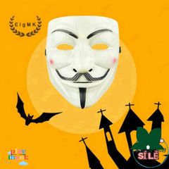 Mặt Nạ V for Vendetta Guy Fawkes - Phụ Kiện Cosplay Halloween Độc Đáo, Phong Cách Hacker Cho Tiệc Tùng và Lễ Hội