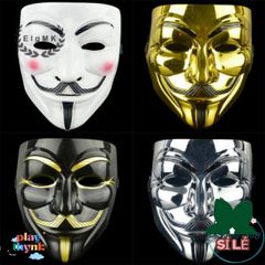 Mặt Nạ V for Vendetta Guy Fawkes - Phụ Kiện Cosplay Halloween Độc Đáo, Phong Cách Hacker Cho Tiệc Tùng và Lễ Hội