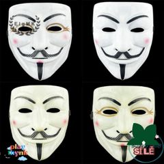 Mặt Nạ V for Vendetta Guy Fawkes - Phụ Kiện Cosplay Halloween Độc Đáo, Phong Cách Hacker Cho Tiệc Tùng và Lễ Hội