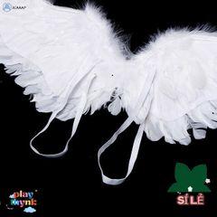 Cánh Thiên Thần Trắng Dễ Thương Cho Trẻ Em - Bộ Trang Phục Tiệc Sinh Nhật & Halloween Với Dây Đeo Co Giãn