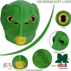 Mũ Cá Cosplay Halloween - Màu Hồng & Xanh Lá, Phù Hợp Cho Người Lớn & Trẻ Em, Trang Phục Hóa Trang Quái Vật Thú Vị