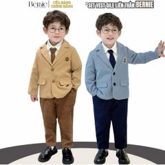 Set Vest BENIE Bé Trai Size 8-11kg Kèm Cà Vạt - Thời Trang Dễ Thương Cho Bé, Phong Cách Sang Trọng, Cute Xỉu