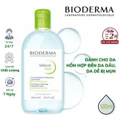 Nước Tẩy Trang Bioderma Sensibio H2O Micellar Water Xanh 500ml - Tẩy Trang Nhẹ Nhàng, Làm Sạch Sâu Da Nhạy Cảm Chính Hãng