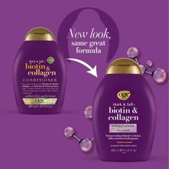 Dầu Xả Biotin & Collagen OGX 385ml - Tăng Độ Phồng, Phục Hồi Tóc Mỏng, Dưỡng Tóc Mềm Mượt Cao Cấp Chính Hãng Mỹ