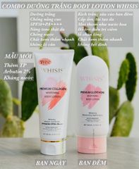 Kem Dưỡng Thể Trắng Da Chống Nắng WHISIS Premium Collagen 200ml - Dưỡng ẩm, làm trắng, bảo vệ da khỏi tia UV - Sản phẩm 