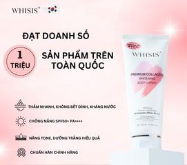 Kem Dưỡng Thể Trắng Da Chống Nắng WHISIS Premium Collagen 200ml - Dưỡng ẩm, làm trắng, bảo vệ da khỏi tia UV - Sản phẩm 