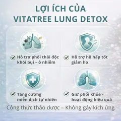 Viên Uống Vitatree Lung Detox – Hỗ Trợ Sức Khỏe Phổi, Thanh Lọc Đường Hô Hấp, Bảo Vệ Chống Ô Nhiễm Khói Bụi