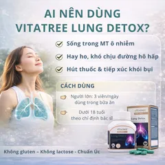 Viên Uống Vitatree Lung Detox – Hỗ Trợ Sức Khỏe Phổi, Thanh Lọc Đường Hô Hấp, Bảo Vệ Chống Ô Nhiễm Khói Bụi