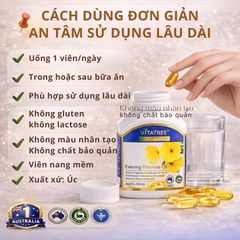 Vitatree Evening Primrose Oil - Viên Uống Dầu Hoa Anh Thảo Hỗ Trợ Sức Khỏe Phụ Nữ, Cung Cấp GLA - Sản Xuất Tại Úc