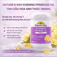 Tinh Dầu Hoa Anh Thảo Nature's Way 1000mg - Viên Nang Mềm Bổ Sung Omega-6 GLA, Hỗ Trợ Sức Khỏe & Làm Đẹp Da cho Phụ Nữ