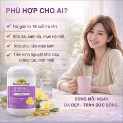 Tinh Dầu Hoa Anh Thảo Nature's Way 1000mg - Viên Nang Mềm Bổ Sung Omega-6 GLA, Hỗ Trợ Sức Khỏe & Làm Đẹp Da cho Phụ Nữ