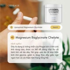 Viên Bổ Sung Magie Codeage Liposomal Magnesium Glycinate 240 Viên - Hỗ Trợ Cơ Bắp, Thần Kinh, Hệ Miễn Dịch, Thuần Chay USA