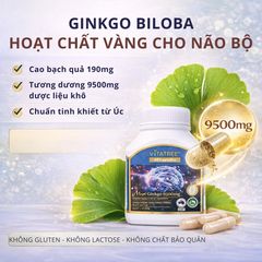 Viên uống Vitatree Maxi Ginkgo 9500mg hỗ trợ sức khỏe trí não - Lọ 60 viên