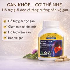Viên Uống Vitatree Super Liver 100 Viên - Hỗ Trợ Chức Năng Gan, Thanh Lọc Tự Nhiên Từ Úc - Dành Cho Người Uống Bia Rượu, Sinh Hoạt Thất Thường
