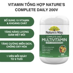 Vitamin Tổng Hợp Nature's Way Complete Daily Multivitamin Úc - Hỗ Trợ Năng Lượng & Chống Oxy Hóa - 200 Viên