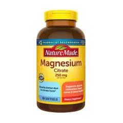 Viên Uống Magnesium Citrate 250mg Nature Made 180 viên - Hỗ Trợ Sức Khỏe Xương và Cơ Bắp - Sản Phẩm Chất Lượng Từ Mỹ