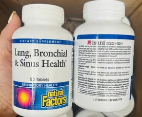 Viên uống Natural Factors hỗ trợ sức khỏe phổi, phế quản và xoang - 90 viên nén bảo vệ hệ hô hấp tự nhiên, tăng cường sức đề kháng