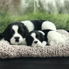 Cún Đốm Đôi Thú Bông Lõi Than Hoạt Tính - Khử Mùi Không Khí Ô Tô, Phụ Kiện Trang Trí Xe Hơi Cho Chó Mèo