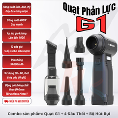 Quạt Phản Lực Turbo Fan G1 400W - Pin 10.000mAh, 9 Cấp Gió, Đa Năng Vệ Sinh Thiết Bị Điện Tử, Thiết Kế Nhỏ Gọn, Bền Bỉ