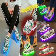 Giày Phát Sáng LED Họa Tiết Graffiti - Đổi Màu 7 Màu, Thời Trang Nam Nữ, Giày Đèn LED Thể Thao Dành Cho Tiệc Tùng, Sự Kiện
