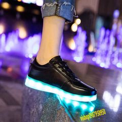 Giày Phát Sáng Đen Trắng 7 Màu – Giày LED Thời Trang Dành Cho Nam Nữ, Chống Nước, Dùng Trong Tiệc Tùng và Sự Kiện