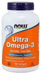Viên uống bổ sung dầu cá Omega-3 Ultra Now Foods (500 EPA / 250 DHA) - Hỗ trợ sức khỏe mắt và tim mạch, 180 viên nang mềm