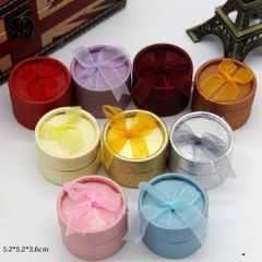 Combo 30 Hộp Tròn Đựng Nhẫn Gấm Nơ Cao Cấp - Hộp Đựng Trang Sức Đa Dạng Màu Sắc Tiện Dụng cho Dây Chuyền và Bông Tai