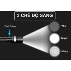 Đèn Pin Siêu Sáng Cao Cấp USA Có Zoom - LED 3000 Lumen, Pin Sạc 7800mAh, 3 Chế Độ Sáng, Dụng Cụ Chiếu Sáng Du Lịch, Sửa Chữa, Câu Cá