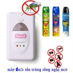 Máy Đuổi Côn Trùng Pest Reject - Thiết Bị Đuổi Chuột, Muỗi, Gián Bằng Sóng Siêu Âm An Toàn, Không Sát Sinh, Phạm Vi Hiệu Quả 50-80m²