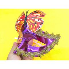 Mặt Nạ Bướm Nửa Mặt Hóa Trang Halloween - Đạo Cụ Cosplay Ngọt Ngào, Chất Liệu An Toàn Cho Tiệc Tùng