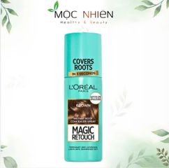 Xịt Phủ Bạc Tạm Thời Tóc L'Oréal Paris Magic Retouch Nâu Đậm - Che Phủ Tóc Bạc Nhanh Chóng, Dễ Gội Rửa