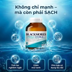 Dầu Cá Blackmores Omega Double High Strength - Hỗ Trợ Sức Khỏe Tim Não Mắt Da, Omega-3 Cô Đặc, 1000mg/Viên, Chính Hãng Úc
