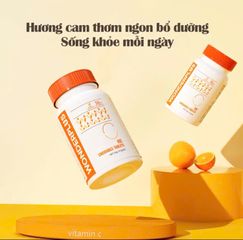 Viên Nhai Bổ Sung Vitamin C Wonderplus 60 Viên - Hương Cam, Tăng Cường Đề Kháng, Giúp Làn Da Rạng Rỡ, Vị Chua Ngọt Dễ Dùng
