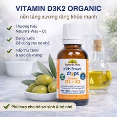 Nature's Way Kids Smart Drops Vitamin D3 + K2 - Vitamin Nhỏ Giọt Hỗ Trợ Xương Cho Trẻ Sơ Sinh & Trẻ Nhỏ, Dễ Dùng Hàng Ngày