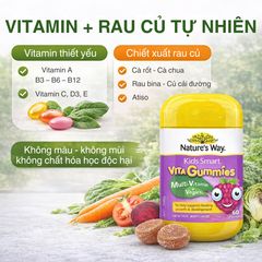 Kẹo Dẻo Vitamin Tổng Hợp Nature's Way Vita Gummies Vegies – Hương Rau Củ Dễ Dùng Cho Trẻ Em, 60 Viên Bổ Sung Hàng Ngày
