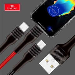 Cáp Sạc Dù 3in1 Earldom IMC-067 - Sạc Nhanh 2A cho Điện Thoại, Tích Hợp Lightning, Micro, Type-C, Dài 1m, Chắc Chắn, Đa Năng